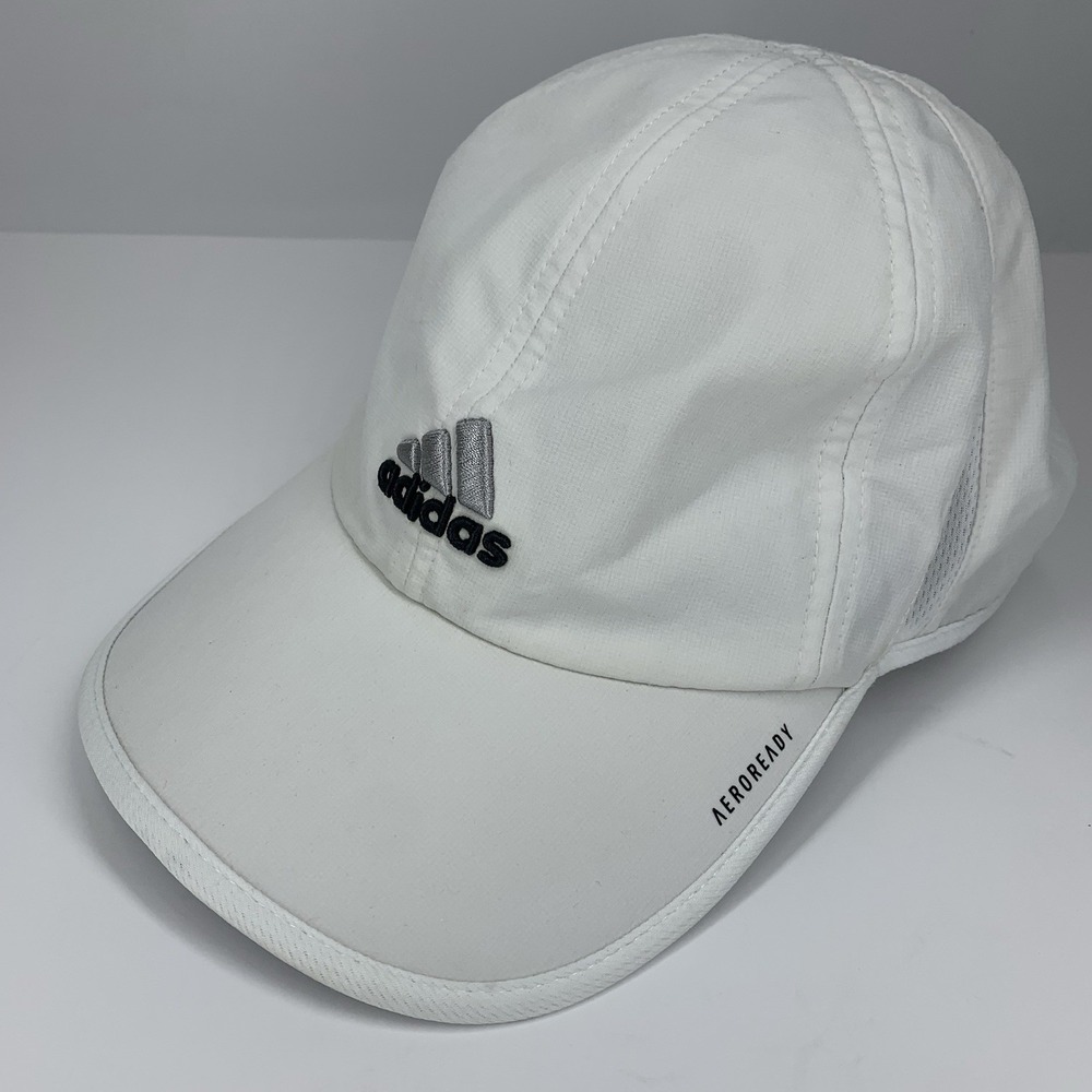 Adidas Women's White Running Hat Aeroready Adjustable Strap Relaxed Baseball Cap